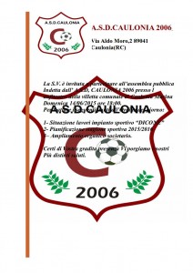 Invito assemblea A.S.D. Caulonia 2006