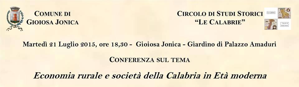 Stasera a Gioiosa conferenza del Circolo di Studi Storici “Le Calabrie”