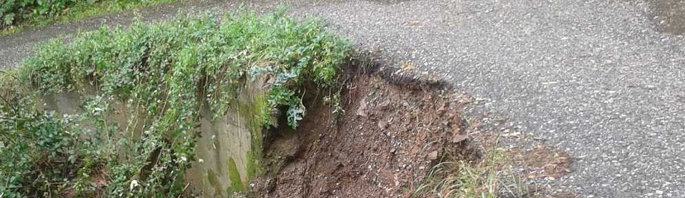 Strada pericolosa in via Migliuso