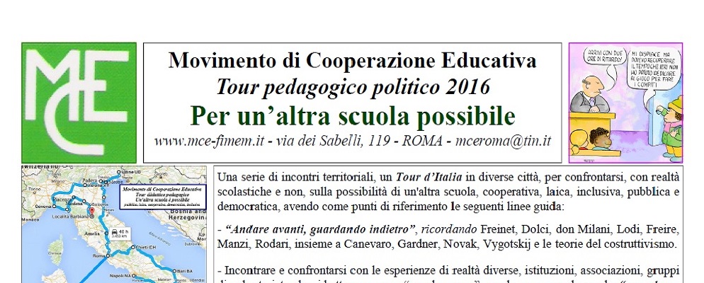 MOVIMENTO DI COOPERAZIONE EDUCATIVA, IL TOUR APPRODA A REGGIO CALABRIA