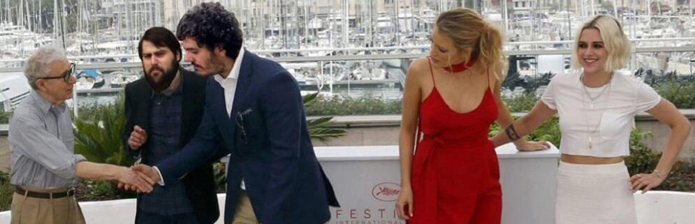 Vincenzo Caricari ed il webmaster di Ciavula a Cannes insieme a Woody Allen