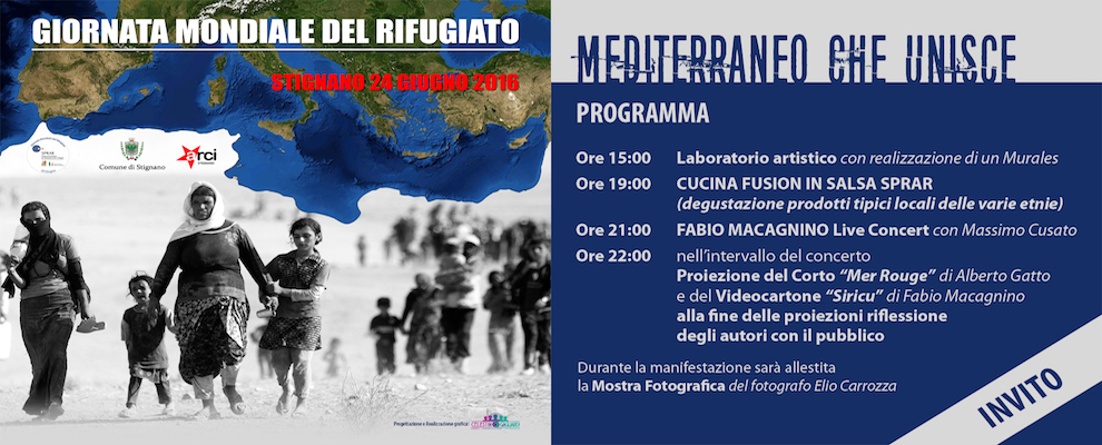 “MEDITERRANEO CHE UNISCE”, Giornata Mondiale del Rifugiato a Stignano