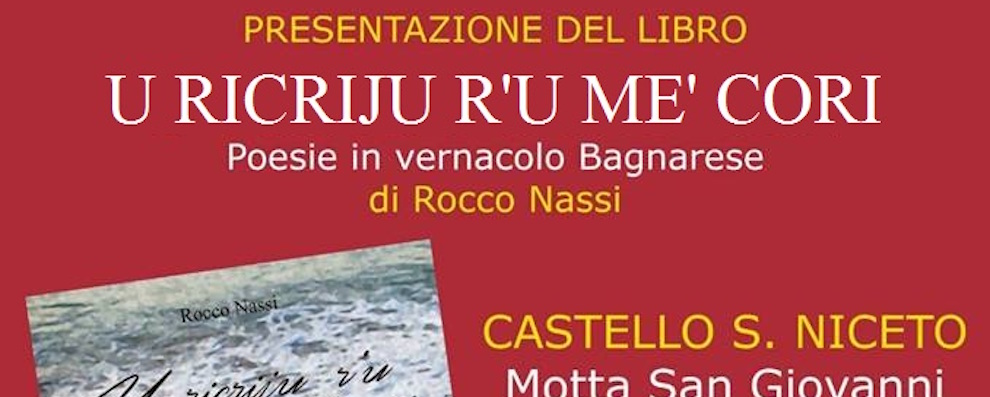 “U RICRIJU R’U ME’ CORI” di Rocco Nassi: 27 Luglio la presentazione