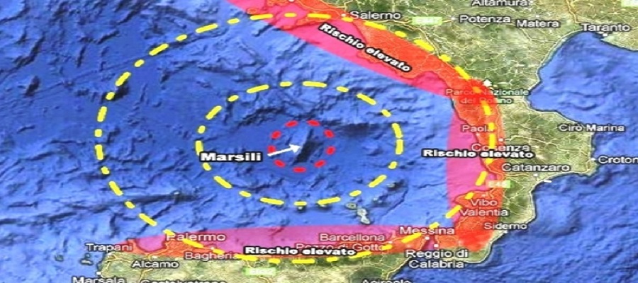 Vulcano Marsili : pericolo tsunami in Calabria