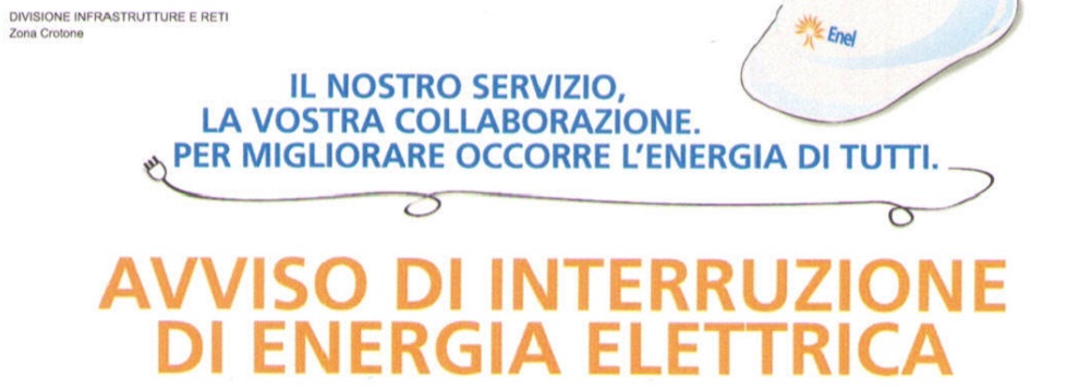 Caulonia: oggi interruzione di corrente elettrica