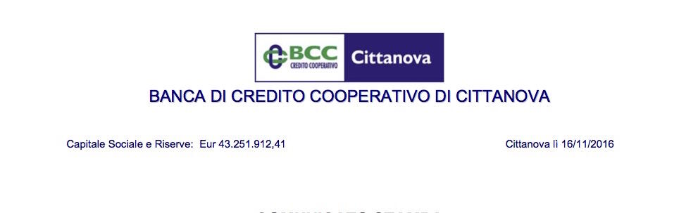 BCC di Cittanova: domenica prossima i Soci si esprimeranno sul progetto di fusione