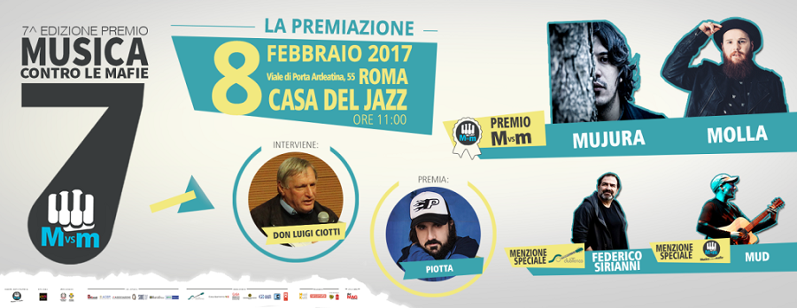 “Musica contro le mafie”  Mujura a Roma e Sanremo per la premiazione
