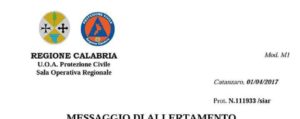 ALLERTA METEO IN CALABRIA. Dalle prime ore di domani mattina item-thumbnail
