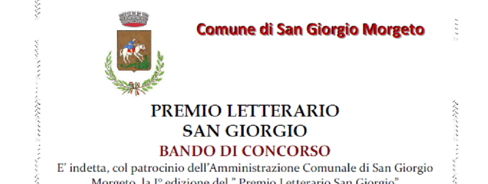 San Giorgio Morgeto: Prima Edizione del “Premio Letterario San Giorgio”