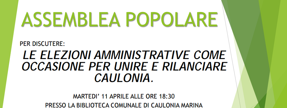 Elezioni caulonia, lia convoca assemblea popolare