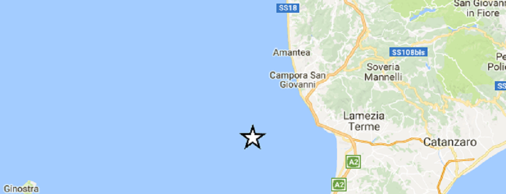 Terremoto di magnitudo 2.2 in Calabria