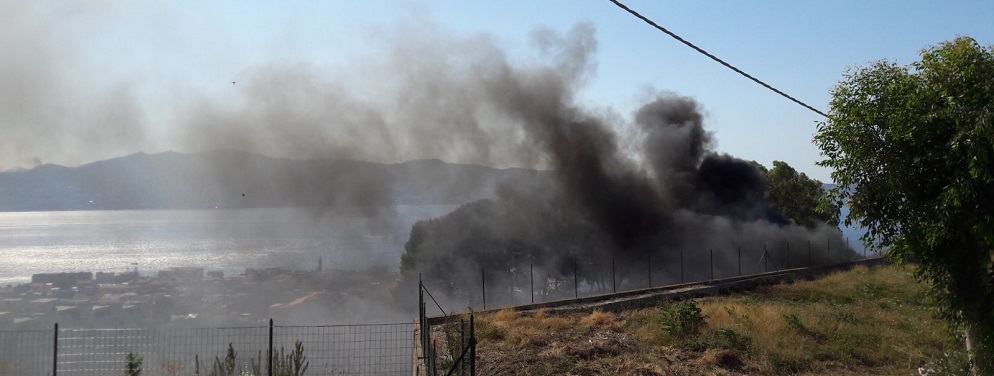 Incendio a Villa San Giovanni