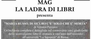 Presentazione libro inchiesta sull’omicidio di Marta Russo il 23 dicembre al MAG di Siderno item-thumbnail