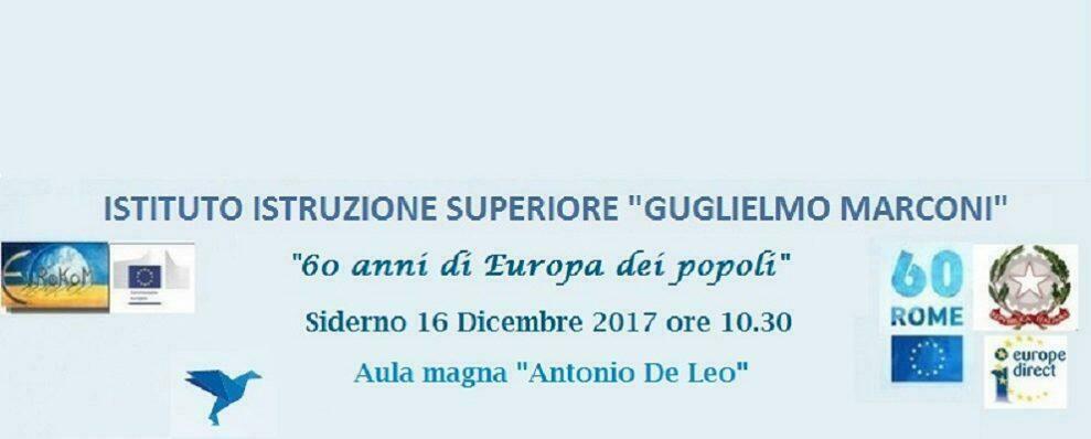 60 anni di Europa dei popoli, interessante dibattito il 16 dicembre a Siderno
