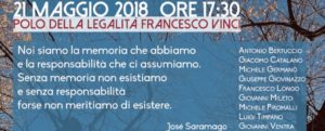 “La Memoria è impegno”. Il 21 maggio Cittanova ricorda 9 vittime innocenti di ‘ndrangheta item-thumbnail