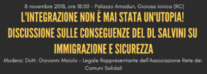 I sindaci di Caulonia, Gioiosa, Cinquefrondi e Gasperina ospiti di Re.co.sol. per approfondire il decreto Salvini item-thumbnail
