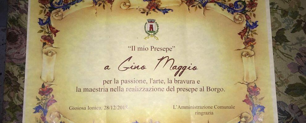 “Felice di essere stato premiato dal Comune di Gioiosa per il mio presepe”