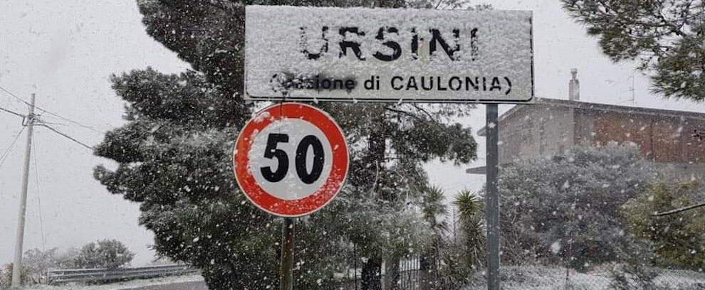 Nevica a Caulonia e nelle frazioni