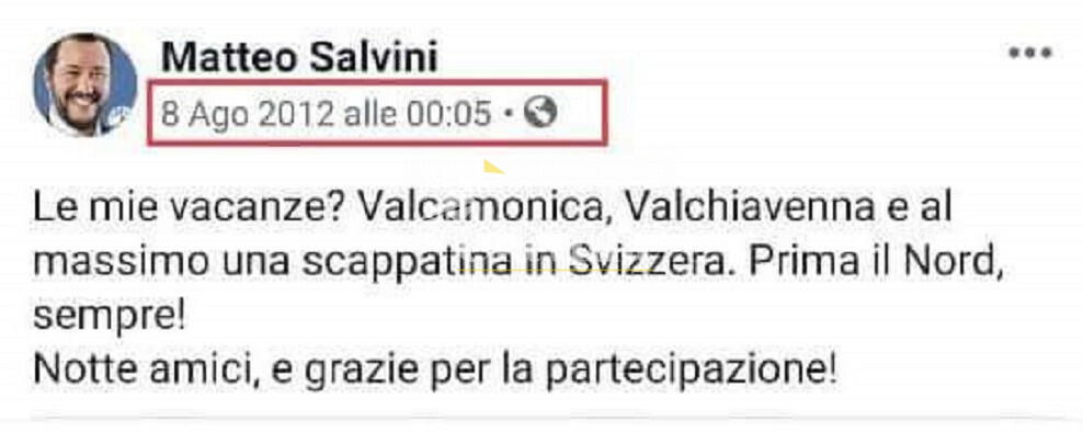 Salvini in Calabria. Ma ha fatto fortuna discriminando il sud. Il suo slogan? “Prima il nord”. Ed è ancora così