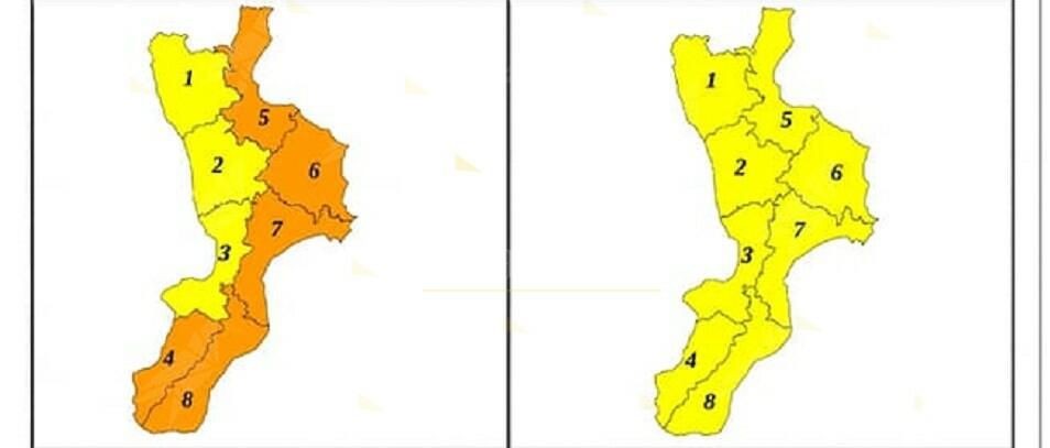 Allerta rossa declassata ad arancione sulla Calabria