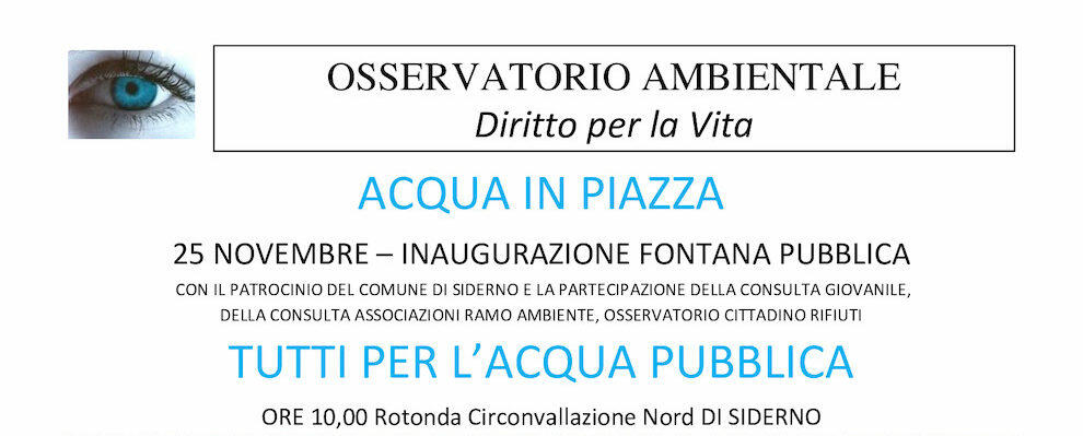 Acqua pubblica in piazza a Siderno. Tutto pronto per l’inaugurazione della nuova fontana