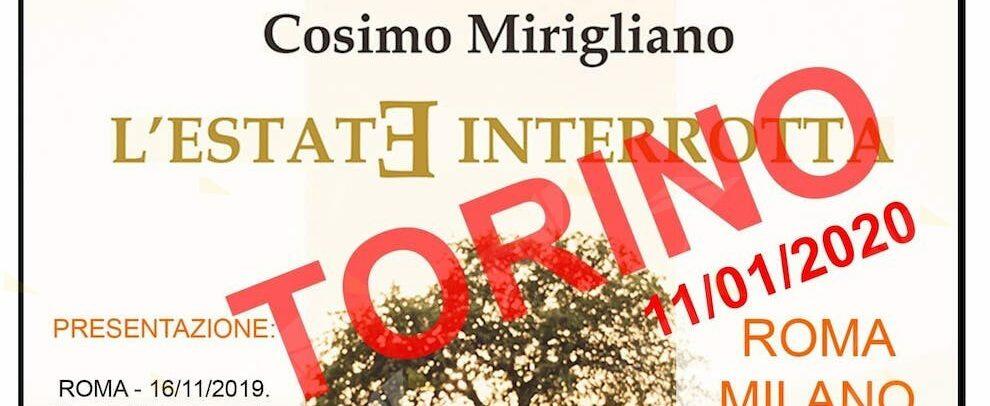 A Torino la presentazione del nuovo romanzo dello scrittore cauloniese Cosimo Mirigliano