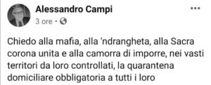 “La mafia imponga la quarantena”: bufera social sul post di un prof universitario calabrese item-thumbnail