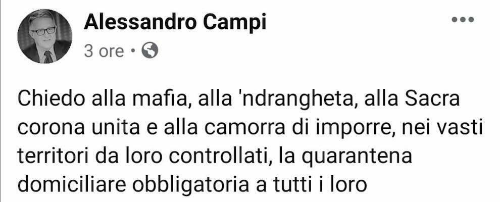 “La mafia imponga la quarantena”: bufera social sul post di un prof universitario calabrese