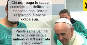 Il Papa: “Se mancano respiratori è colpa di chi evade le tasse”. Ma la chiesa rifiuta di pagare le tasse allo Stato italiano item-thumbnail