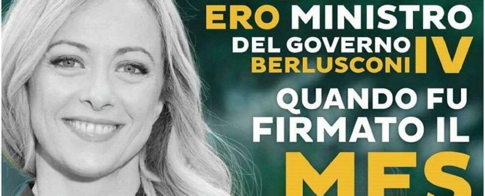 Giorgia Meloni attacca il MES. Ma fu voluto dal Governo di cui era Ministro