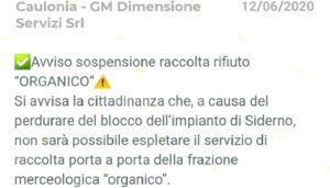 A Caulonia neanche stasera verrà ritirato l’umido item-thumbnail