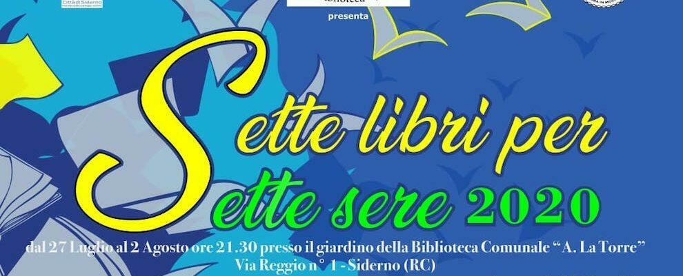 Siderno, parte dal 27 luglio la rassegna 7 libri per 7 sere