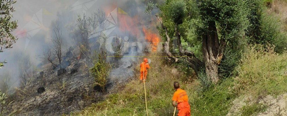 Incendio tra Placanica e Stignano