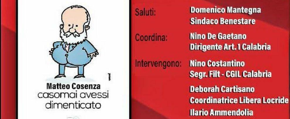 Domani a Benestare la presentazione del libro di Matteo Cosenza