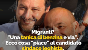 Migranti: “Una tanica di benzina e via”, sotto il commento osceno spunta il like del candidato sindaco leghista item-thumbnail