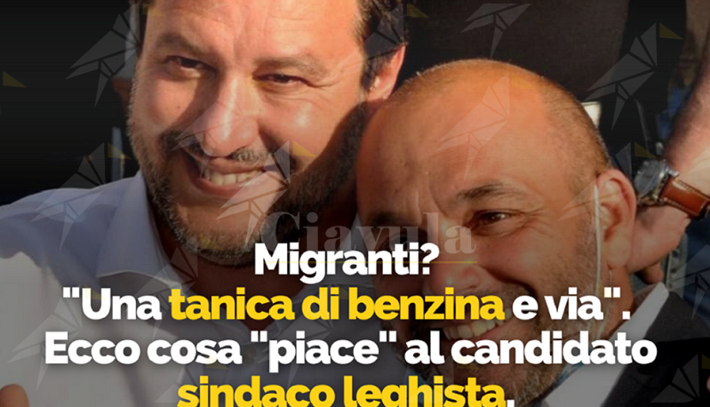 Migranti: “Una tanica di benzina e via”, sotto il commento osceno spunta il like del candidato sindaco leghista