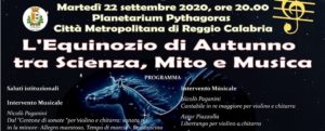 Domani a Reggio Calabria l’evento del Planetarium Pythagoras “L’Equinozio di Autunno tra Scienza, Mito e Musica” item-thumbnail