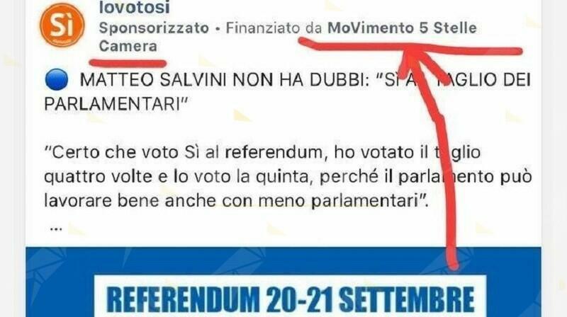 I 5 stelle utilizzano fondi pubblici per promuovere i post facebook di Salvini e Meloni