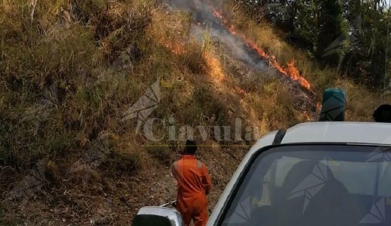 Incendio a Caulonia superiore. Sul posto la protezione civile