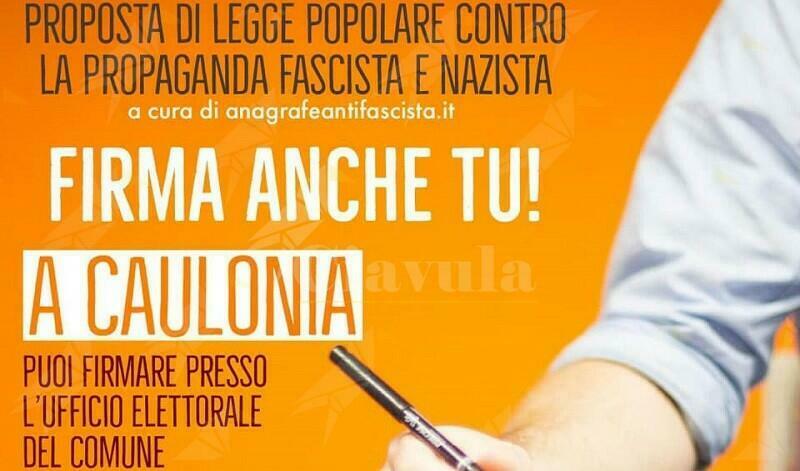 Caulonia antifascista. Il comune sostiene la proposta di legge contro la propaganda fascista e nazista. Si può firmare anche a Caulonia marina