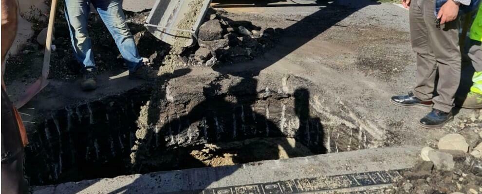 Voragine sul ponte della Fiumara Torbido, iniziano i lavori