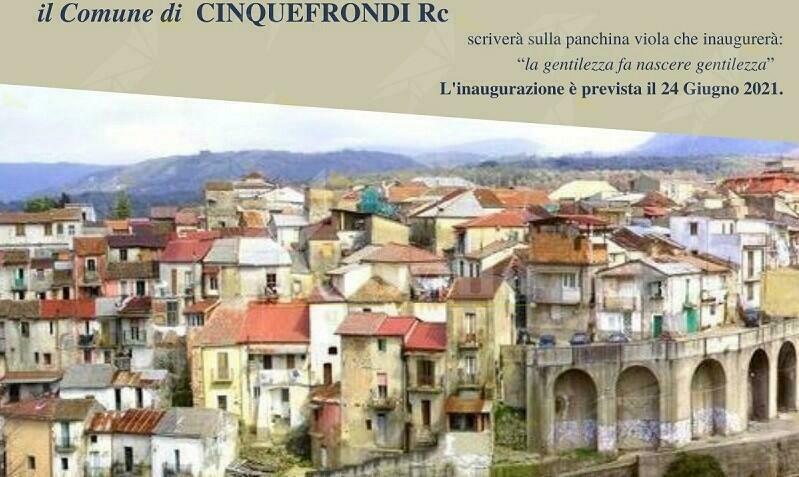 Cinquefrondi aderisce all’iniziativa delle “Panchine Viola”