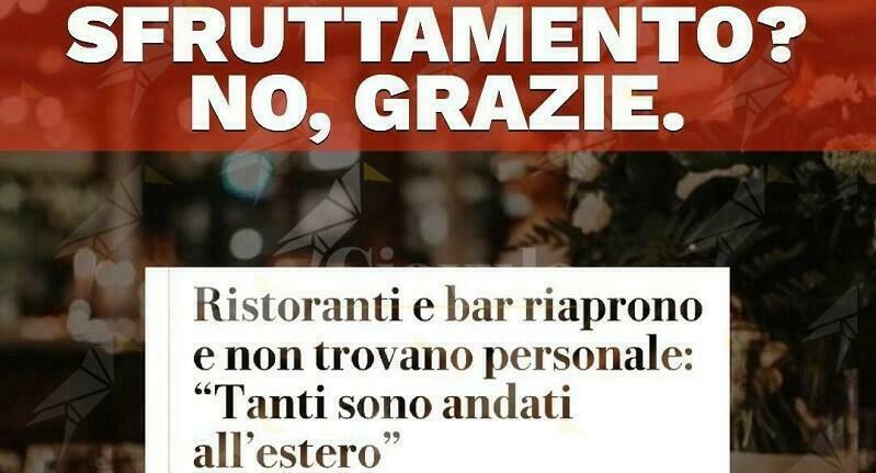 Ristoranti e bar riaprono ma non trovano personale. I giovani: “Non siamo scappati noi, siete voi a non volerci pagare”