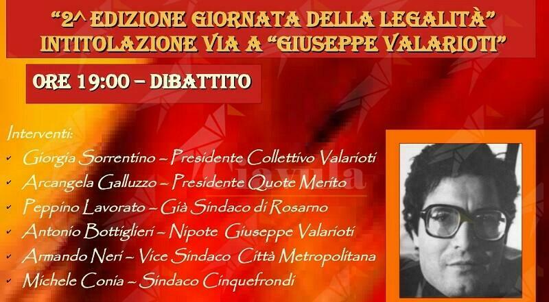 Cinquefrondi antimafia: una via sarà intitolata a Giuseppe Valarioti