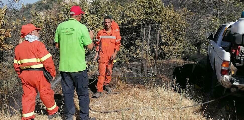 Bivongi, protezione civile Caulonia e AFOR salvano il monastero San Giovanni Therestis dalle fiamme