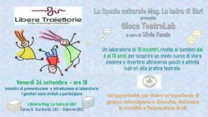 Siderno, venerdì la presentazione del laboratorio “Gioco TeatroLab” item-thumbnail