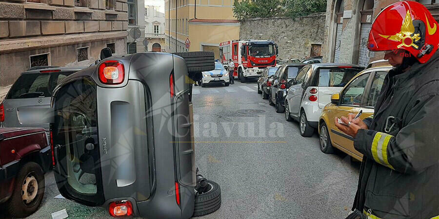 Incidente stradale, coinvolta una smart