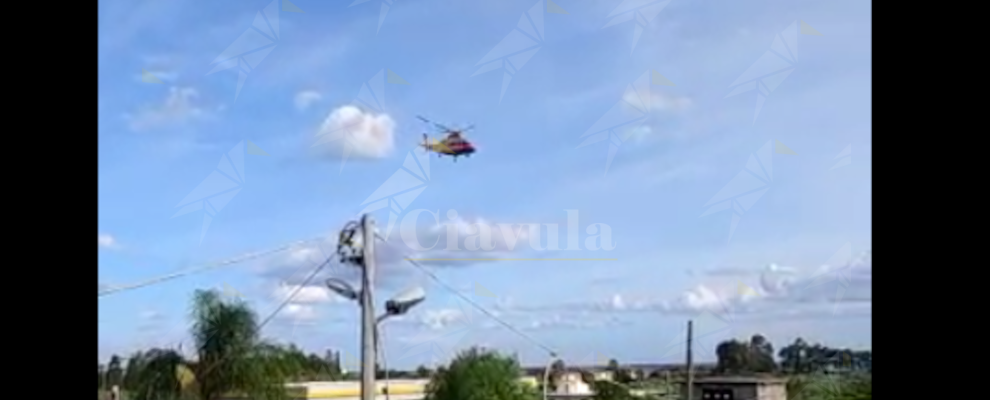 Intervento dell’elisoccorso a Vasì di Caulonia – video