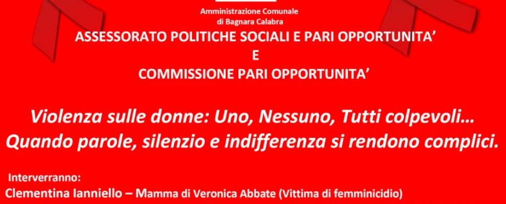 Giornata contro la violenza sulle donne: organizzato un webinar dall’amministrazione Comunale di Bagnara