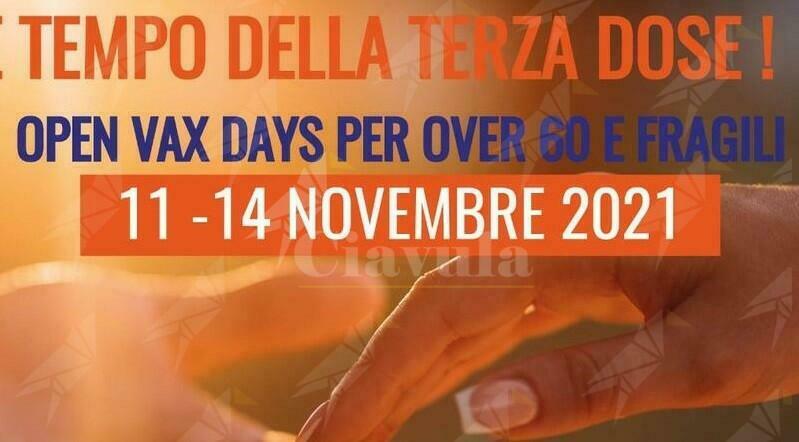 Calabria: Da giovedì a domenica “Open vax days”. Al via la terza dose di vaccino per gli over 60